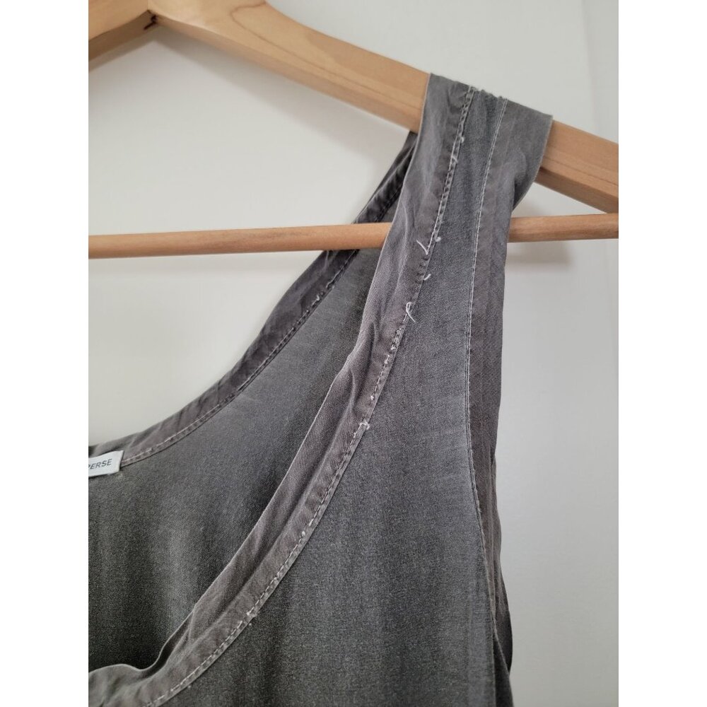 James Perse Standard Womens Sleeveless Grey Supima Cotton Mini Tank Dress Size 1 - Picture 5 of 9